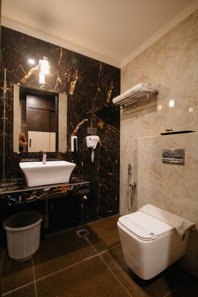 Premium Room wardrobe, mirror, and dressing area at D'Wayfarer Inn